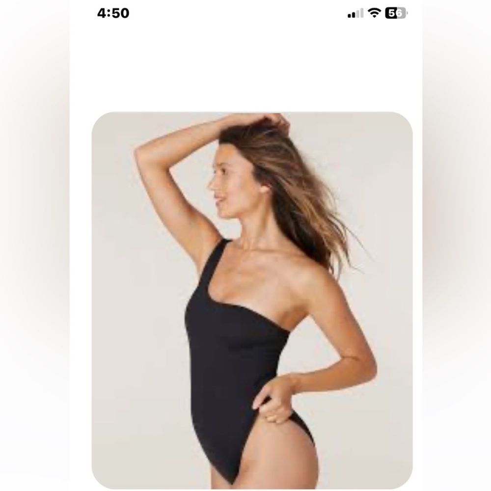 NWT Andie Swim The Nantucket UPF 50 Black One-Shoulder Swimsuit Womens Size XS - Picture 9 of 10